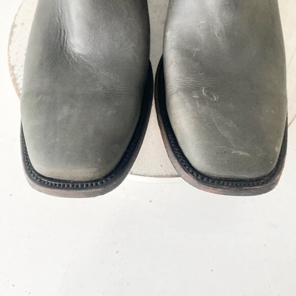 Lane Mens Black Cowboy Boots 15 D Genuine Leather Western Casual Square Toe EUC - Picture 6 of 11